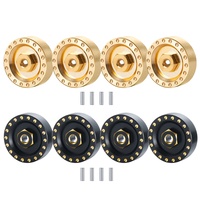 Adaptateur hexagonal en laiton pour roue, contrepoids 7 mm, lot de 4 pièces, pièces de mise à niveau pour voiture RC, compatible avec moyeu de voiture RC Crawler 1/24