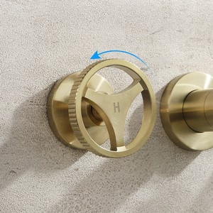 Robinet de salle de bain de style américain, mural encastré, pivotant à 360 degrés, <span class=keywords><strong>mitigeur</strong></span> eau chaude et froide pour buanderie - Product Image 5
