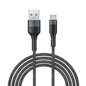 USB C型电缆USB A至C数据同步充电线USB C Kabel适用于GOOGLE Pixel三星HTC Android手机平板电脑1m 2m