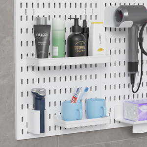 Organisateur de cosmétiques mural sans perçage pour salle de bain, étagère murale créative DIY pour articles de toilette et décoration - Product Image 2