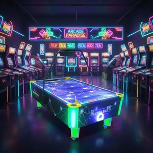 Air Hockey <b>Table</b> Arcade Machine Coin Operated Indoor Sports <b>Game</b> Equipment LED Lighting Competitive Entertainment for Mall - Product Image 1