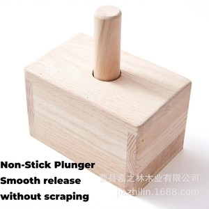 Solid Wood Butter Press Rectangle Minimalist <b>Kitchen</b> Food Storage Natural Wood Color - Product Image 4