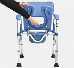 トイレシートベッドサイドコンモーム高齢者用軽量ポータブルアルミコンモードチェア浴室安全装置 - Product Image 3