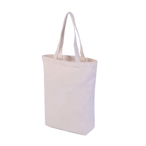 Sac fourre-tout en toile de coton uni, pas cher, en gros, avec poche intérieure - Product Image 5