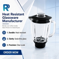 Pièces de rechange pour blender, pot en verre de remplacement 1,25 L, verre sodocalcique Mixtech, pièces détachées résistantes à la chaleur, durables, cuisine, OEM, vente en gros