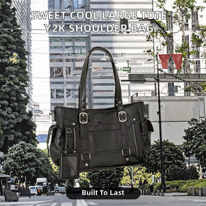Bolso Tote de Moda de Gran Capacidad en PU y Poliéster, Estilo Dulce y Moderno, Nueva Tendencia, Versátil, Bolso de Mano y Hombro para Motocicleta, Estilo Simple Y2K - Product Image 2
