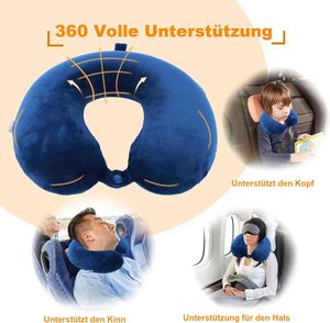 Almohada de Viaje para el Cuello en Forma de U Multicolor, Almohada de Viaje Personalizada de Espuma Viscoelástica para Avión - Product Image 3