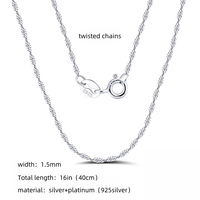 S925 argent Sterling blé cubain Rolo serpent corde câble chaîne Multi Type taille chaînes pour collier à faire soi-même Bracelet fabrication de bijoux