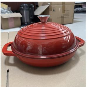 Poêle à frire en fonte émaillée européenne - 24/26/28 cm Grande capacité, résistante aux éclats et à haute température - Product Image 3