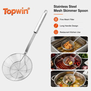 กระชอนตักอาหารสแตนเลส ด้ามยาว สำหรับร้านอาหาร ครัว หม้อไฟ - Product Image 1