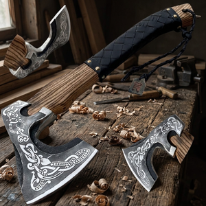 Hacha Vikinga de Acero con Alto Contenido de Carbono, Mango de Madera, Hoja Afilada, para Uso Industrial/DIY, Precio Personalizado al por Mayor de BA Enterprises - Product Image 4