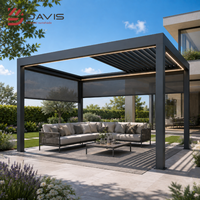 Pergola pliante en aluminium, pavillon, gazebo avec toit rétractable motorisé pour applications extérieures, vente en gros, usine