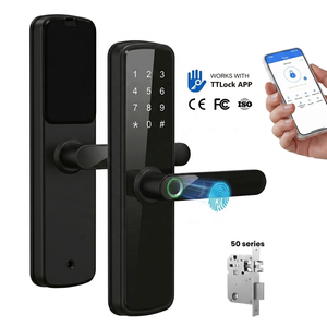 2026 Smart Lock Digital Fingerprint RFID Tuya App Wi-Fi Anti-Peep Code TTlock Smart <strong>Door</strong> Lock with Remote Control for Apartment - Product Image 1