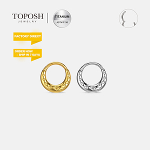 Toposh Hot Sale F136 Titanium verguld Labret Cartilage Daith Helix Tragus Body <span class=keywords><strong>Piercing</strong></span> Sieraden voor Verloving Bruiloft Cadeau - Product Image 1