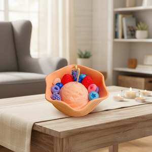 Vela Qoq con Forma de Taza de Helado de Fresa - Decoración Creativa y Novedosa para el Hogar - Product Image 1