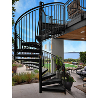 Escalier en spirale en acier au carbone galvanisé à chaud/enduit de poudre extérieur/escalier en spirale adapté aux besoins du client utilisé