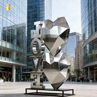 Sculpture de cœur en acier inoxydable moderne sur mesure RELONG pour la décoration