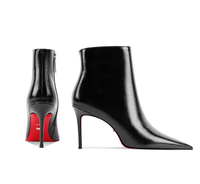Bottines pour femmes en cuir de vache à bout pointu et talon fin pour l'automne/hiver