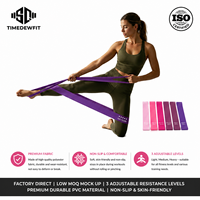 Çekmeye Dayanıklı Doğal Lateks Direnç Bantları Özel Renkli Egzersiz Döngü Bantları Fizik Tedavi Yoga Pilates Fitness İçin
