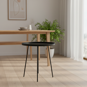 经典设计铁艺桌子哑光黑色室内和室外餐桌，适用于客厅装饰家具 - Product Image 3