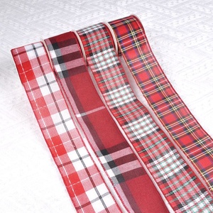 Rubans à carreaux câblés de Noël pour décor de <span class=keywords><strong>porte</strong></span> de guirlande de vacances - Product Image 3