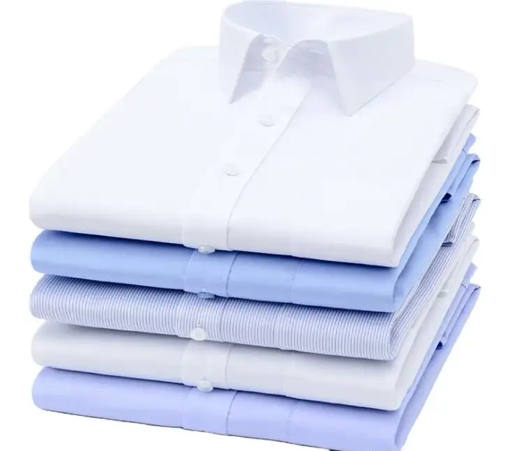 2023 गर्म बेच कस्टम पुरुषों शर्ट कपास पुरुषों कार्यालय शर्ट OEM लोगो यूनिसेक्स व्यापार शैली सफेद रंग लंबी बांह की कमीज