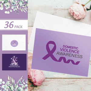 Ruban de sensibilisation carte inspirante cadeau de sensibilisation au cancer survivant violence domestique Art carte de ruban violet pour les femmes - Product Image 5