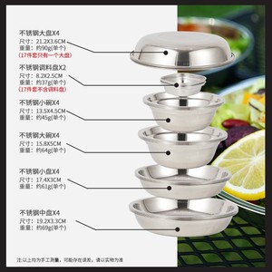 Ensemble de vaisselle portable en acier inoxydable de 22 pièces pour le camping et l'extérieur, avec bols, assiettes et couvercles - Product Image 5