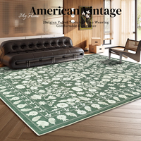 Tapis de salon moderne marocain 5x7 vert à motifs floraux imperméable et facile d'entretien pour chambre à coucher salle à manger