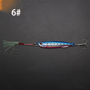 Vente en gros de leurres en acier inoxydable et en métal au plomb Hessen BZM024-1 pour la pêche en rivière, 8 couleurs, tailles 10g-60g avec hameçons à sang - Product Image 4