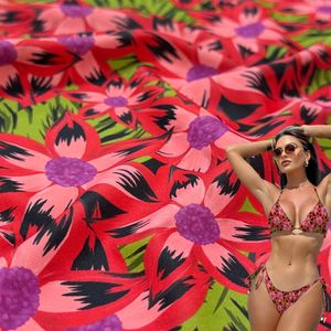 Diseño libre Traje de baño 84% Poliéster 16% Spandex Warp Knit Floral Digital Impreso 200g Swim Bikini Tela para traje de baño - Product Image 1