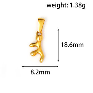 Joyería Impermeable, Chapado en Oro de 18K, Acero Inoxidable, Colgante de Cinta de Ángel, Dije Personalizado de Fruta de Caramelo de Coral para <span class=keywords><strong>Collar</strong></span> o Pulsera <span class=keywords><strong>DIY</strong></span> - Product Image 6