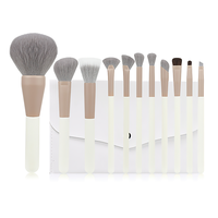 Ensemble de 11 pinceaux de maquillage crémeux, extra-grands, à poils doux, pour poudre, blush, maquillage des yeux, manche en bois, complet