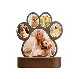 Lámpara LED Nocturna <span class=keywords><strong>Personalizada</strong></span> con <span class=keywords><strong>Foto</strong></span> de Mascota, Collage de Fotos de Patas en Acrílico para Amantes de Mascotas - Product Image 4