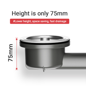 Scolino moderno in acciaio inossidabile e ottone per lavello Super <span class=keywords><strong>salvaspazio</strong></span> facile da installare per scarichi di rifiuti da cucina e balcone - Product Image 4