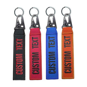 سلسلة مفاتيح مخصصة مطرزة بملصق قماش مخصص منسوجة مطرزة حلقة مفاتيح - Product Image 2