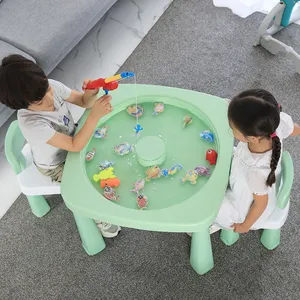 AR plastic multi function Lego study and play table and chair set for toddlers