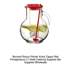 Kufra <b>Jug</b> with Red Lid, 2 L, with Ice Bucket, Bormioli Rocco - Product Image 2