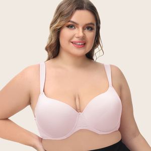 Ropa interior de diseño OEM, sujetador rosa con aros, Sujetador <span class=keywords><strong>push</strong></span> <span class=keywords><strong>up</strong></span> acolchado para mujer, <span class=keywords><strong>sujetadores</strong></span> elegantes de talla grande para mujeres grandes - Product Image 2