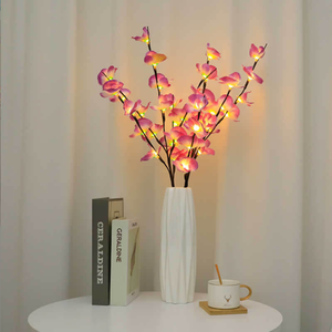 20 Led 70cm decorazione floreale Stand fata <span class=keywords><strong>rosa</strong></span> filo di rame artificiale ramo di notte luce Led albero decorativo luci dell'albero - Product Image 2