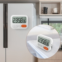 Layar LCD Mini Magnetik Pengaturan Waktu Kustom Baterai Plastik AAA Timer Dapur Dial Timer Hitung Naik Turun Stopwatch Permainan Belajar