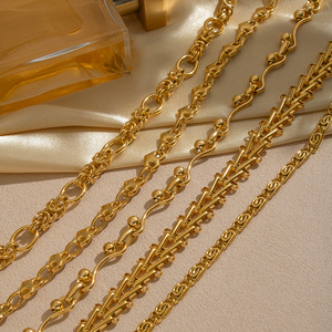 Collana Spessa da Uomo in Acciaio Inossidabile con Catena Geometrica a <span class=keywords><strong>Cuore</strong></span> Intrecciata Fatta a Mano in Stile Bambù - Product Image 3