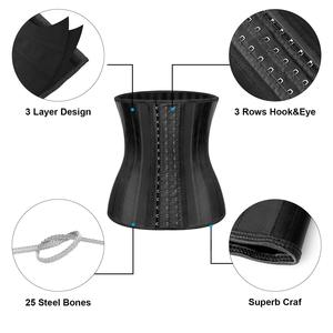 Biểu tượng tùy chỉnh vấn đề Latex Corset 25 Thép <span class=keywords><strong>3</strong></span> hàng 16 khóa <span class=keywords><strong>2</strong></span> lớp eo huấn luyện viên cao cấp eo tông đơ - Product Image 2