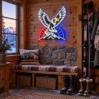 Enseigne néon « Eagle Mountain Sunrise » pour cabanes, salons, lodges rustiques, lumières LED néon personnalisées, cadeau, écran d'affichage électronique