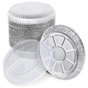 ARABIA 7-Inch 700ML Voedselveilige Ronde Aluminiumfolie Bakvorm/Foliebakje met Transparante Deksels voor Taart, Bakken en Feesten - Product Image 6