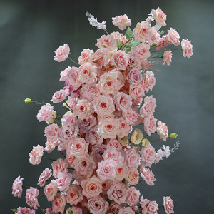 Composizione Floreale in Plastica e Seta per Matrimoni, Arco a Corno, Decorazione Floreale Rosa per Vetrine, Striscia di Fiori per Esterni, <span class=keywords><strong>Rose</strong></span> Artificiali - Product Image 3