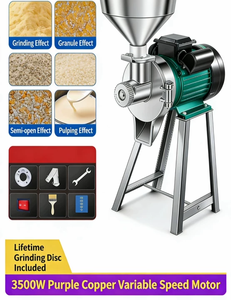 เครื่องบดข้าวโพดมอเตอร์ทองแดง 3500 วัตต์ พร้อมตัว<span class=keywords><strong>แปลง</strong></span>ความถี่  ประสิทธิภาพสูง สำหรับใช้ในครัวเรือน 220 โวลต์  บดแป้งธัญพืชเชิงพาณิชย์ - Product Image 2