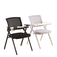 Chaise de conférence pliable de style moderne en bois massif avec cadre en fer et tabouret intégré, tableau d'écriture, modèle HQ
