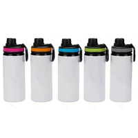 Bouteille d'eau sportive portable en aluminium, bec verseur design futuriste, design minimaliste moderne, isolation thermique 6-12 heures, couvercle coloré