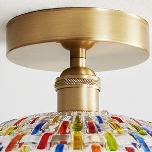 Plafonnier vintage en verre mosaïque turc, doré, semi-encastré, LED 7W E27, couloir, entrée, chambre à coucher, décoration intérieure - Product Image 5